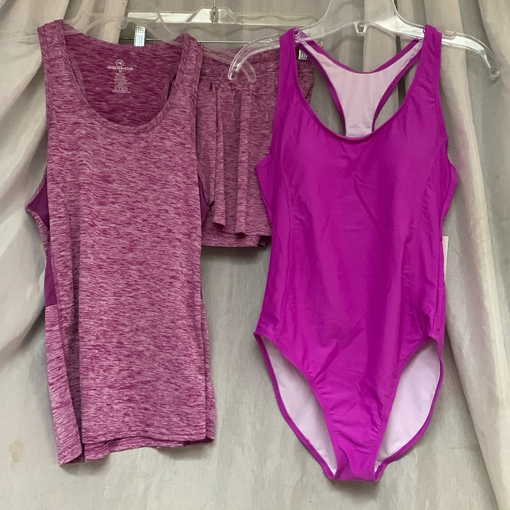 Purple seimsuit combo